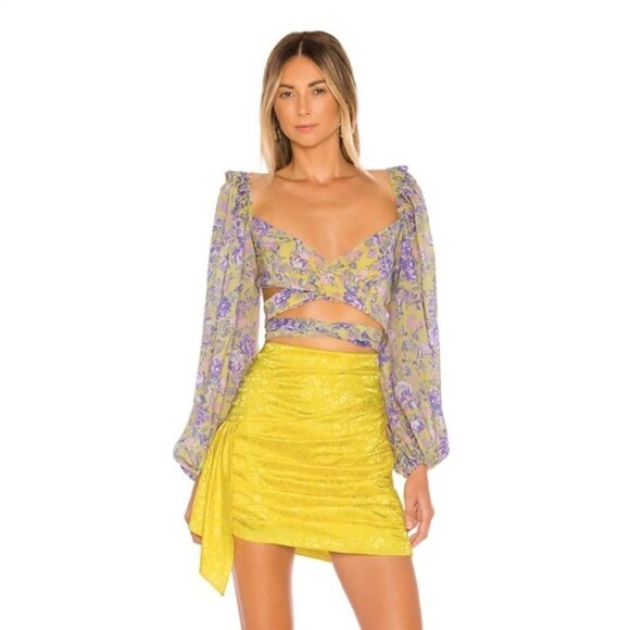 For Love and Lemons Maui Wrap Top I Size  M - Picture 6 of 13